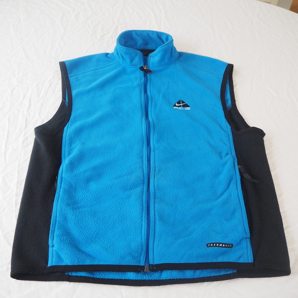 Vintage Nike ACG Therma Fit Fleece Vest Men's Large Full Zip Thermal‎ Y2K